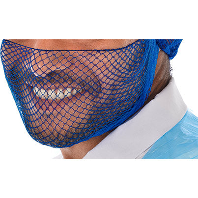 2876 Blue Metal-Free Beard Nets – Close Mesh Hygiene for Food & Pharma