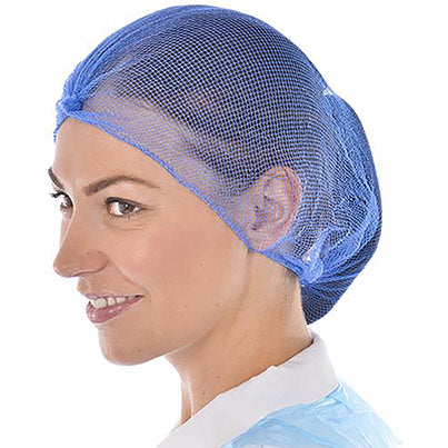 843 Blue Close-Mesh Metal-Detectable Hairnets