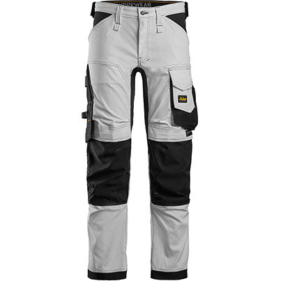 AllroundWork 6341 Men’s White Trousers with Kneepad Pockets
