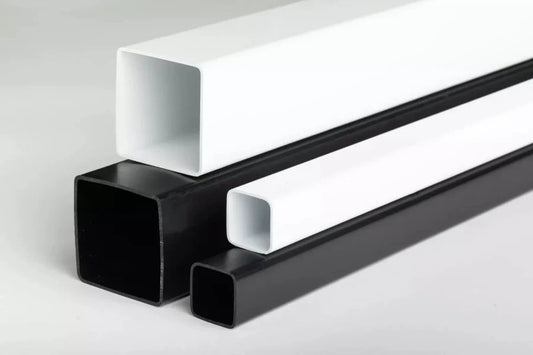Black & White Durable PVC Plastic Box Section Square Tube