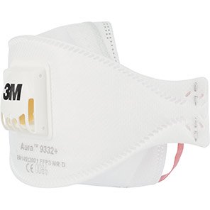 3M Aura 9332+ Valved Fold-Flat FFP3 Dust Mask (Pack of 10)