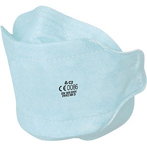 Disposable FFP2 fold-flat dust masks – pack of 20 respirators with nose clip