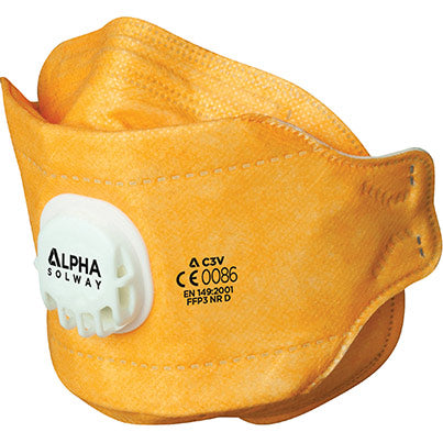 Alpha Solway C-3V Fold-Flat FFP3 Valved Dust Masks – Pack of 20