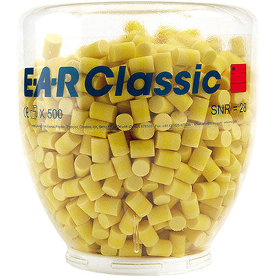 3M E-A-R Classic Disposable Earplugs (Dispenser Refill Pack of 500 Pairs)