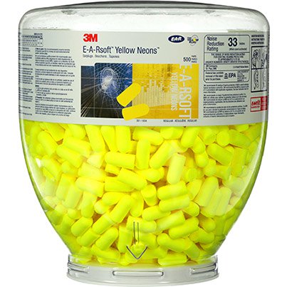 3M E-A-Rsoft Neon Disposable Earplugs (Refill Pack of 500 Pairs)