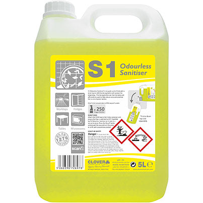 Clover S1 Dose It Odourless Hard Surface Sanitiser 5L