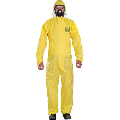 Ansell AlphaTec 2300 PLUS Model 132 Yellow Chemical Coverall Type 3 4 5 6