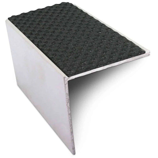 NSL19 Tredsafe 56 x 55mm DDA Compliant Aluminium Non Slip Stair Nosing Edge Trim With Pvc Insert