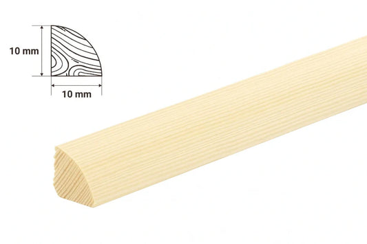 Pine Wood Natural Moulding Quadrant Trim Decorative Flooring Edge Beading Strip