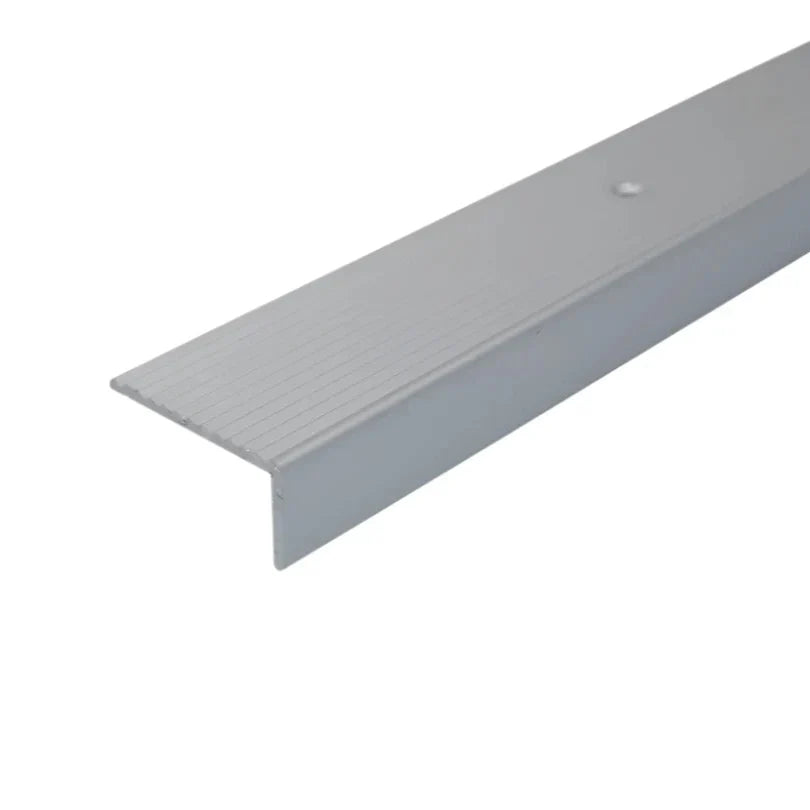 A33 40 x 20mm Anodised Aluminium Non Slip Ribbed Treads Stair Nosing Edge Trim