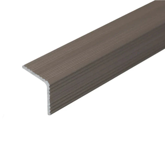 A40 25 x 25mm Anodised Aluminium Non Slip Ribbed Treads Stair Nosing Edge Trim
