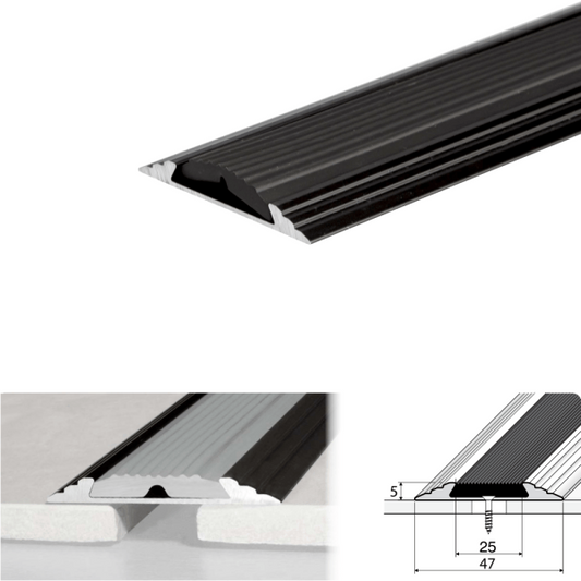 A10 50mm Anodised Aluminium Flat Non Slip Door Threshold Strip