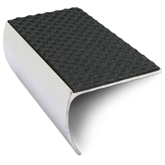 NSL03 Tredsafe 57 x 40mm Aluminium Non Slip Stair Nosing Bullnose Edge Trim With Pvc Insert
