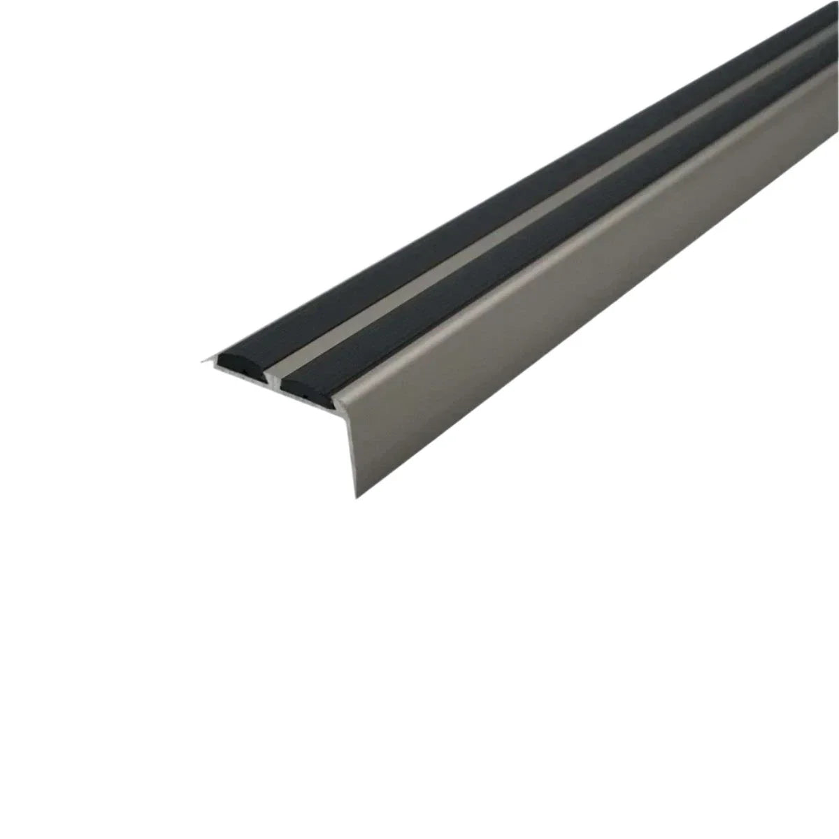 A37 36 x 20mm Anodised Aluminium Non Slip Rubber Stair Nosing Edge Trim With Inserts
