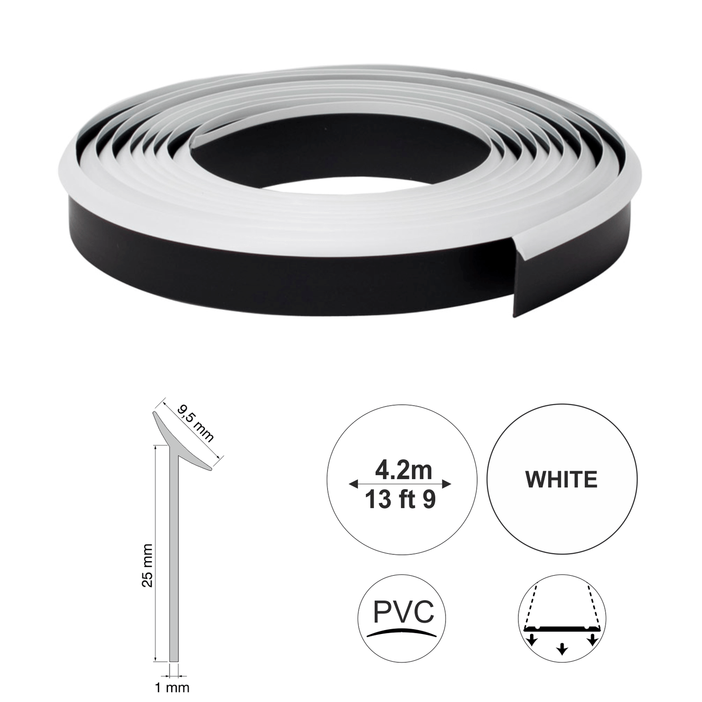 Flexible Worktop Seal Strip – PVC Trim for Kitchens & Wet Areas