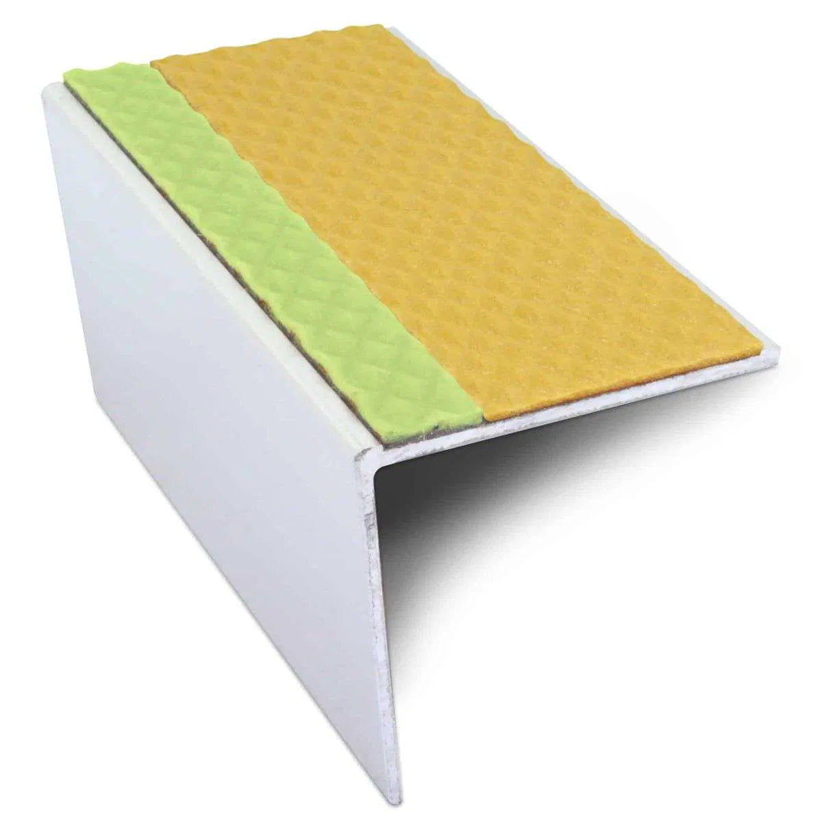 ASL20 57x55mm TredSafe DDA Compliant Aluminium Non Slip Stair Nosing Edge Trim With Pvc Insert