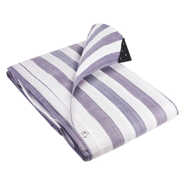 170gsm Striped Waterproof Tarpaulin – Heavy-Duty Market Cover