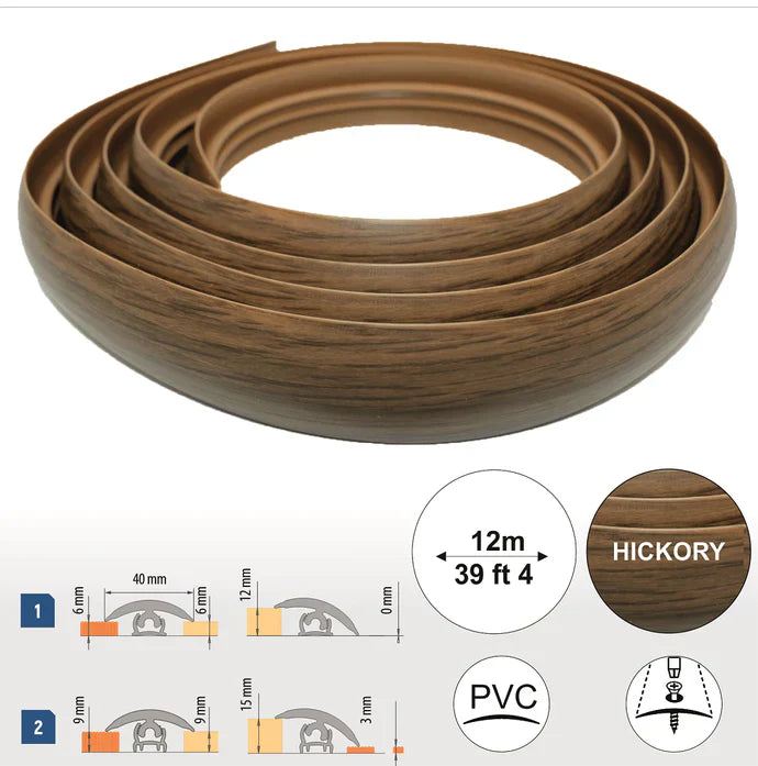 40mm PVC Flex Line Flooring Transition Strip – Flexible Threshold Profile