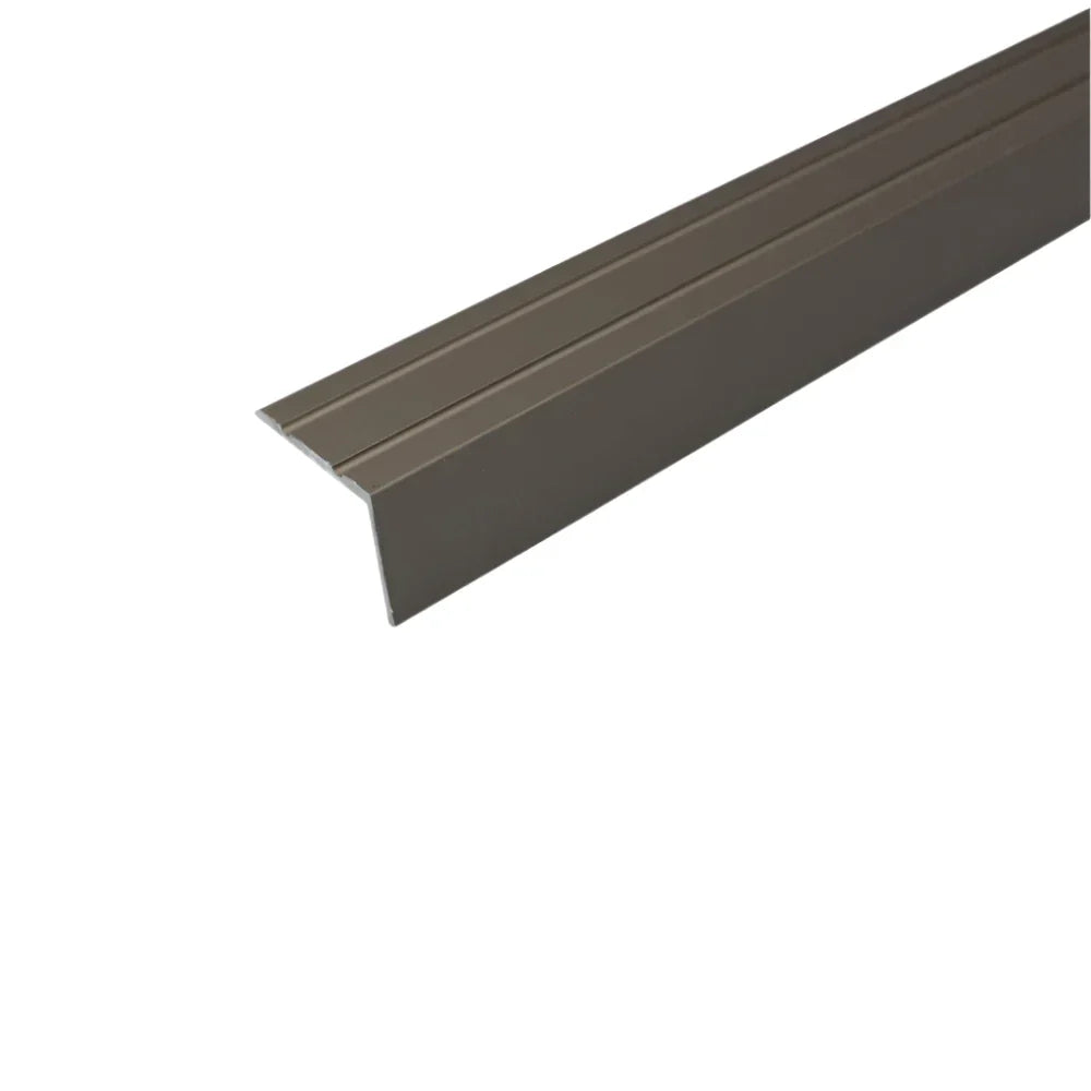 A36 25 x 20mm Anodised Aluminium Self Adhesive Stair Nosing Edge Trim