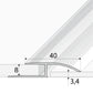 A62 40mm Anodised Aluminium Door Threshold Ramp Profile