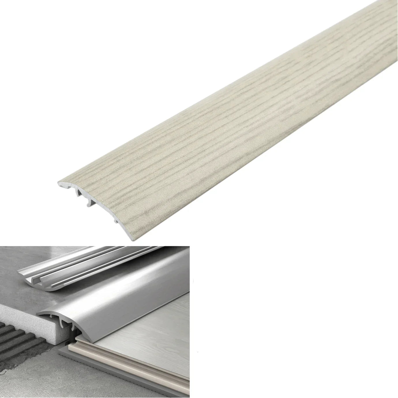 37mm Aluminium 4-in-1 Wood-Effect Door Threshold S16K