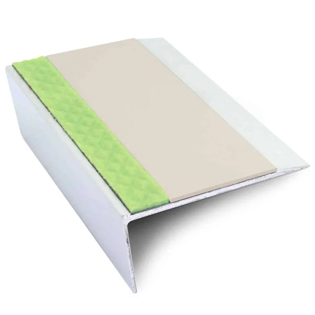 ASL16 66x32mm Aluminium Non Slip Stair Nosing Edge Trim With Pvc Insert