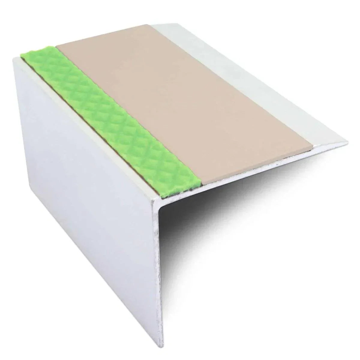 ASL21 67x55mm DDA Compliant Aluminium Non Slip Stair Nosing Edge Trim With Pvc Insert