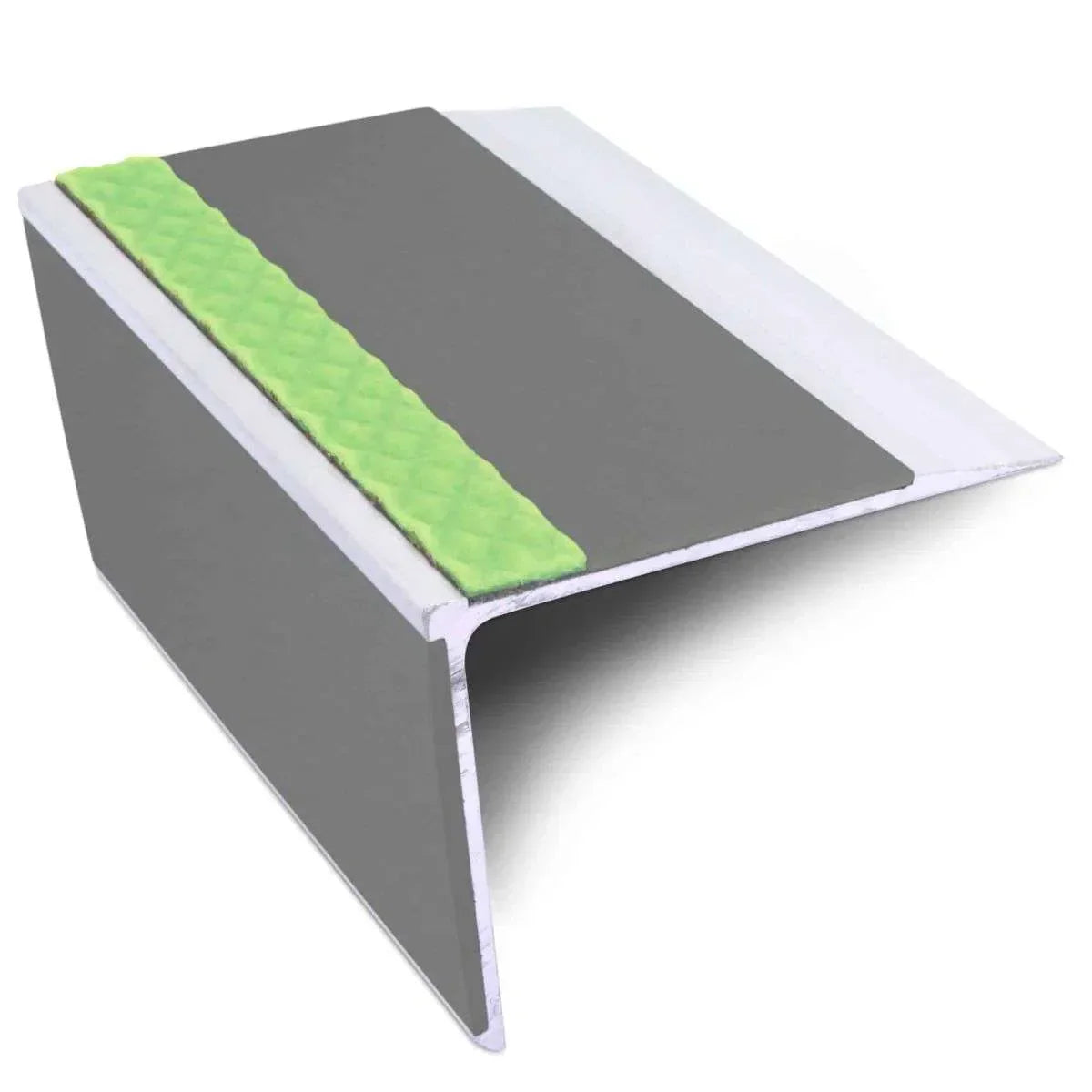 ASL28 75x58mm DDA Compliant Straight Aluminium Non Slip Stair Nosing Edge Trim With PVC Insert