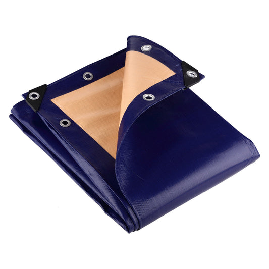 350gsm Blue Beige Heavy Duty Tarpaulin – Waterproof UV-Proof Cover