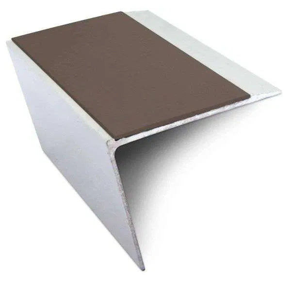 NSL26 Aluminium DDA Compliant Stair Nosing 67 x 55mm with Anti-Slip PVC Insert