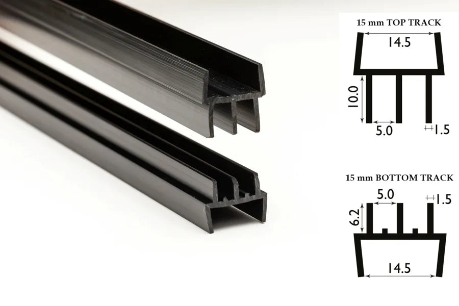 Clip-On Vivarium Double Channel Top & Bottom Glass Runners Track for 15/18 MM Board