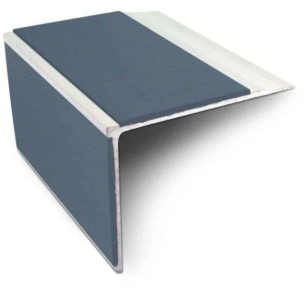 NSL27 DDA Compliant Aluminium Stair Nosing 75x58mm – Non Slip Edge Trim with PVC Insert