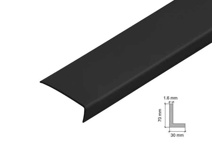 Equal & Unequal Edge Protecto Black PVC Plastic Corner Angle Trim 90°