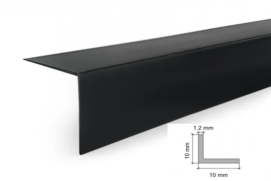 Equal & Unequal Edge Protecto Black PVC Plastic Corner Angle Trim 90°
