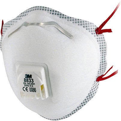 3M 8833 Valved FFP3 Dust Masks (Pack of 10)
