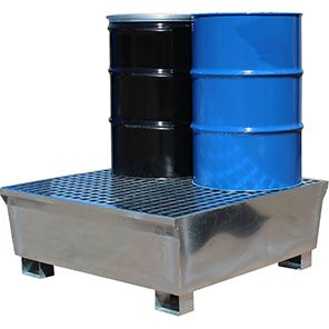 Four-Drum Galvanised Spill Pallet