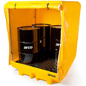 Four-Drum Covered Spill Pallet