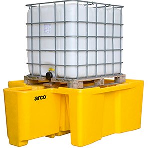 Single-IBC Spill Pallet with Bucket Space