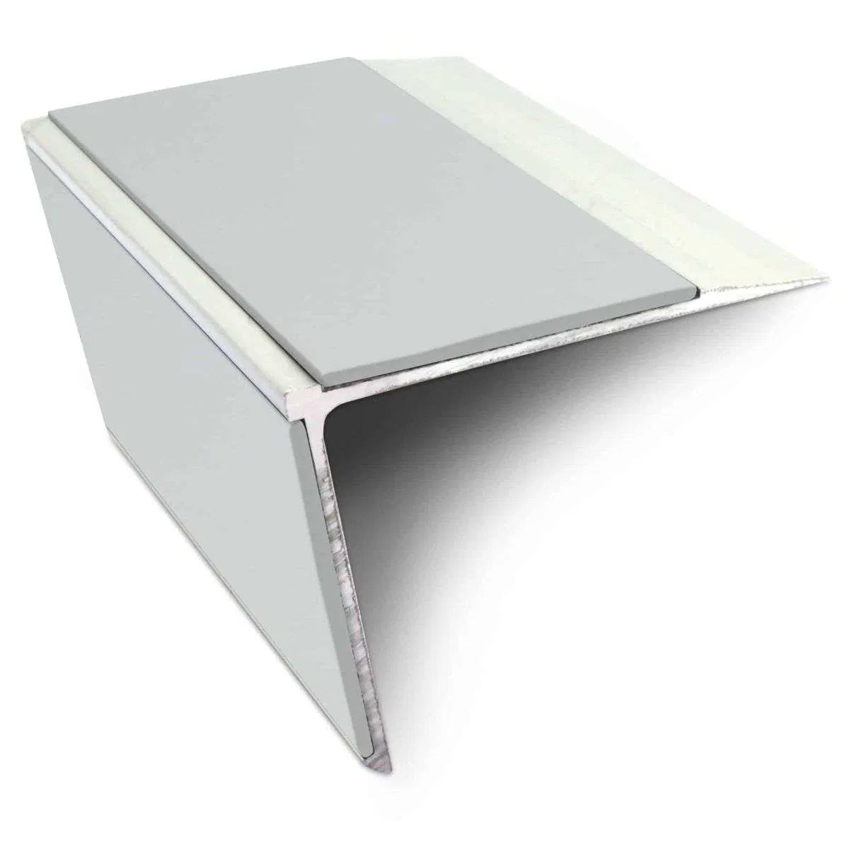 NSL28 DDA Compliant Aluminium Stair Nosing 75x58mm – Non-Slip Edge Trim with PVC Insert