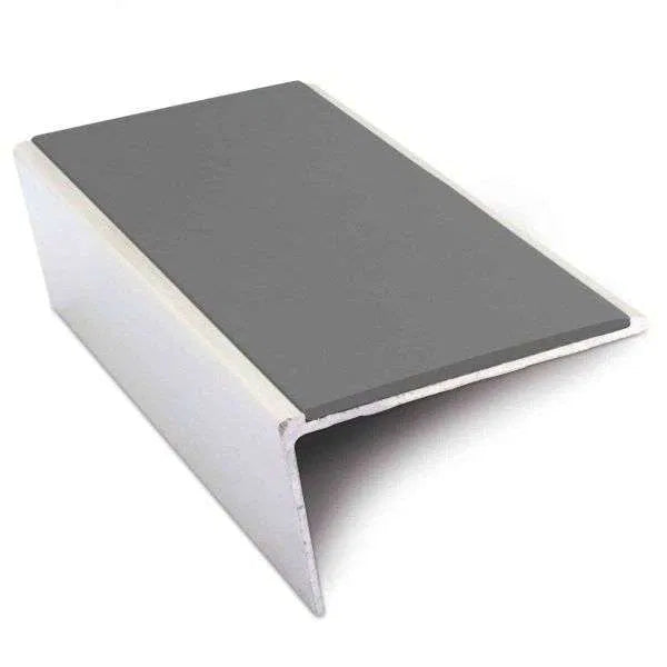 NSL02 57 x 32mm Aluminium Non Slip Stair Nosing Rakeback Edge Trim With Pvc Insert