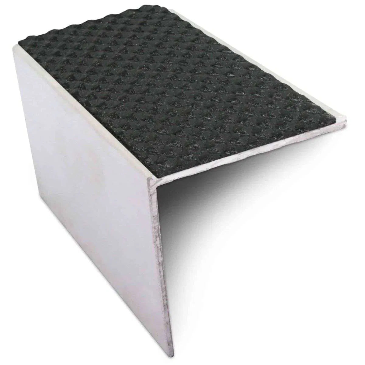 NSL19 Tredsafe 56 x 55mm DDA Compliant Aluminium Non Slip Stair Nosing Edge Trim With Pvc Insert