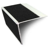 NSL28 DDA Compliant Aluminium Stair Nosing 75x58mm – Non-Slip Edge Trim with PVC Insert