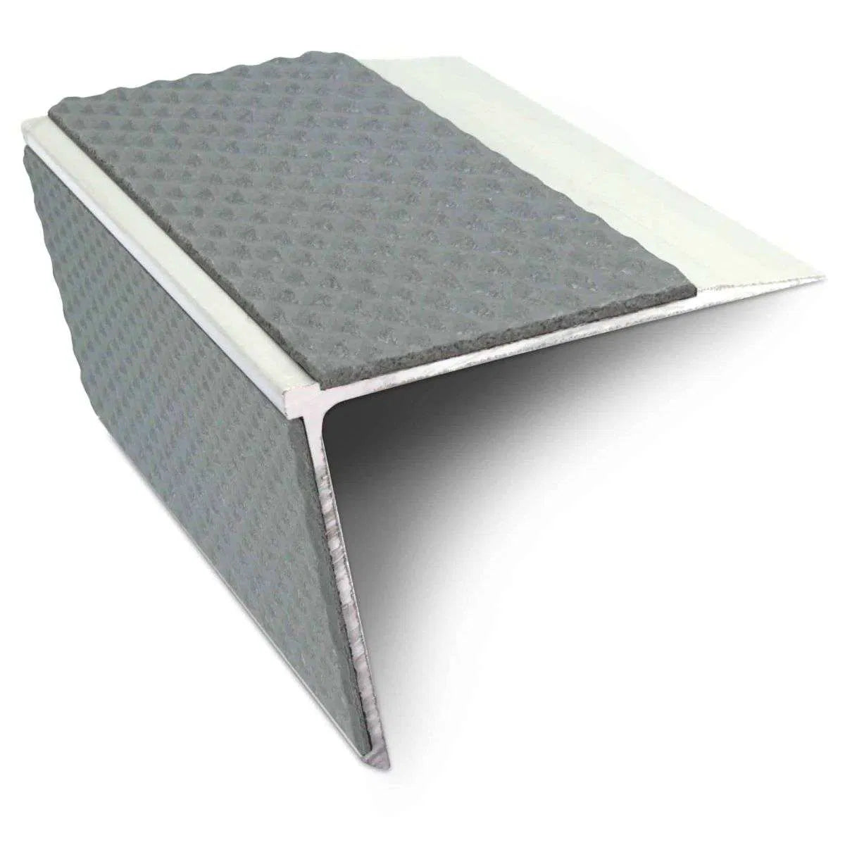 NSL28 75 x 58mm DDA-Compliant Aluminium Stair Nosing with PVC Anti-Slip Insert