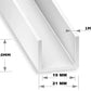 PVC U Channel White Rigid Plastic Edge Protector Cezar Profile Edge Trim