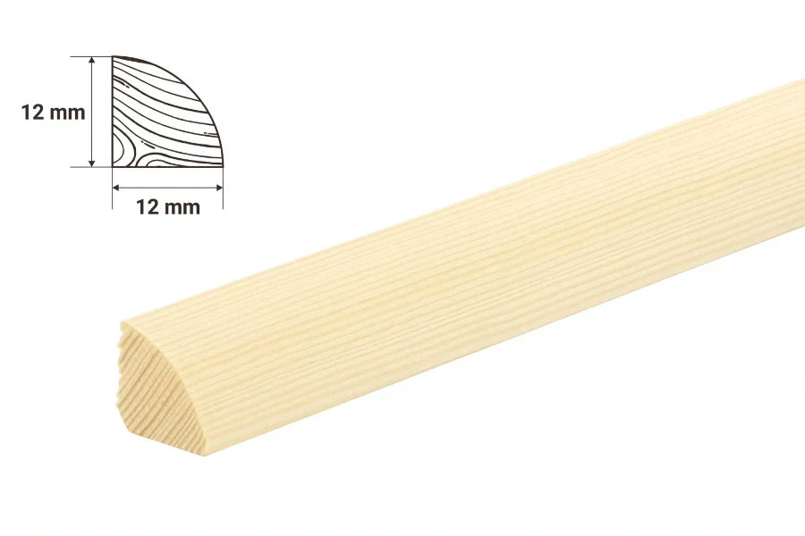 Pine Wood Natural Moulding Quadrant Trim Decorative Flooring Edge Beading Strip