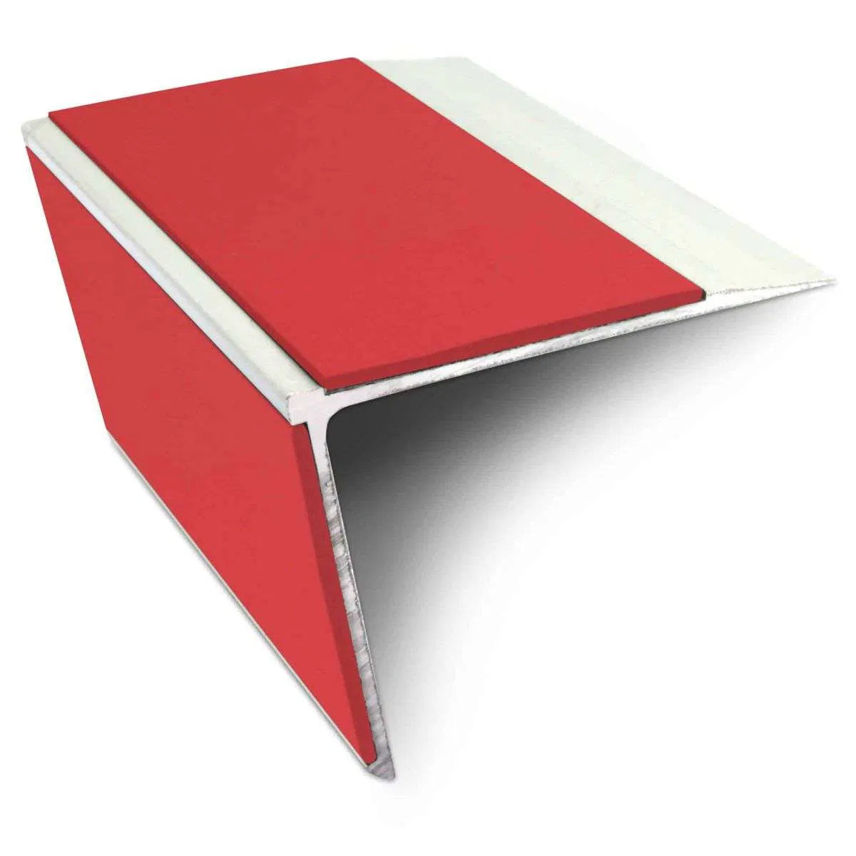 NSL28 DDA Compliant Aluminium Stair Nosing 75x58mm – Non-Slip Edge Trim with PVC Insert