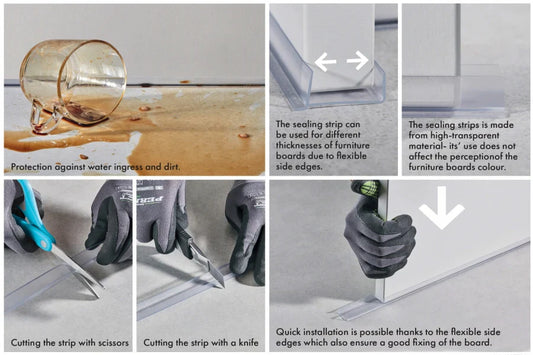 White Kickboard Trim MDF Panel Cover PVC Plinth Sealing Strip