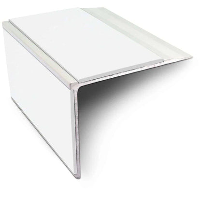 NSL27 DDA Compliant Aluminium Stair Nosing 75x58mm – Non Slip Edge Trim with PVC Insert