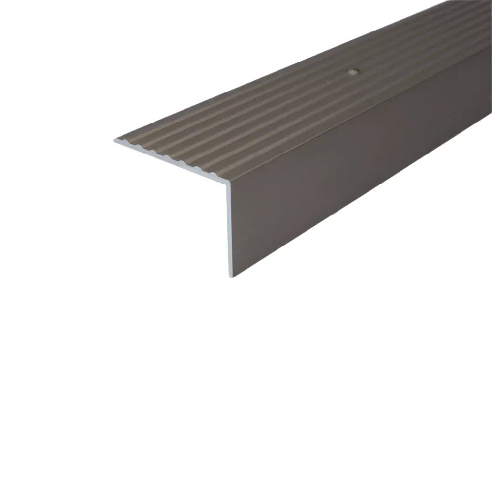 A32 65 x 42mm Anodised Aluminium Non Slip Ribbed Treads Stair Nosing Edge Trim