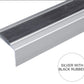 A38 46 x 30mm Anodised Aluminium Self Adhesive Non Slip Rubber Stair Nosing Edge Trim